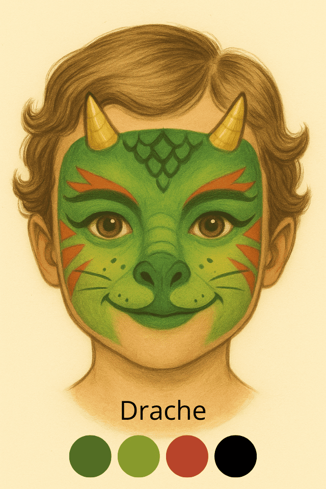 Schminkvorlage Drache