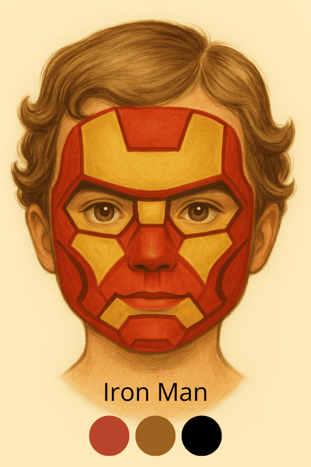 Schminkvorlage Iron Man