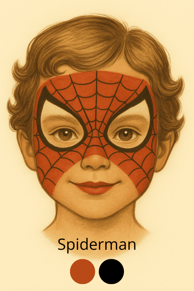 Schminkvorlage Spiderman