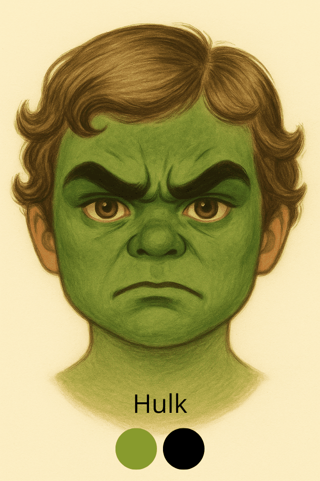 Schminkvorlage Hulk
