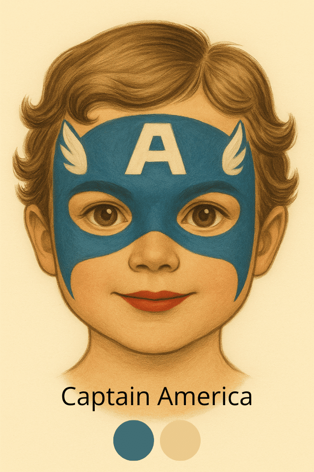 Schminkvorlage Captain America