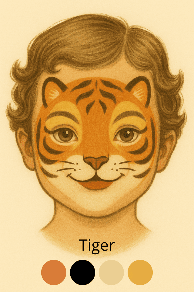 Schminkvorlage Tiger