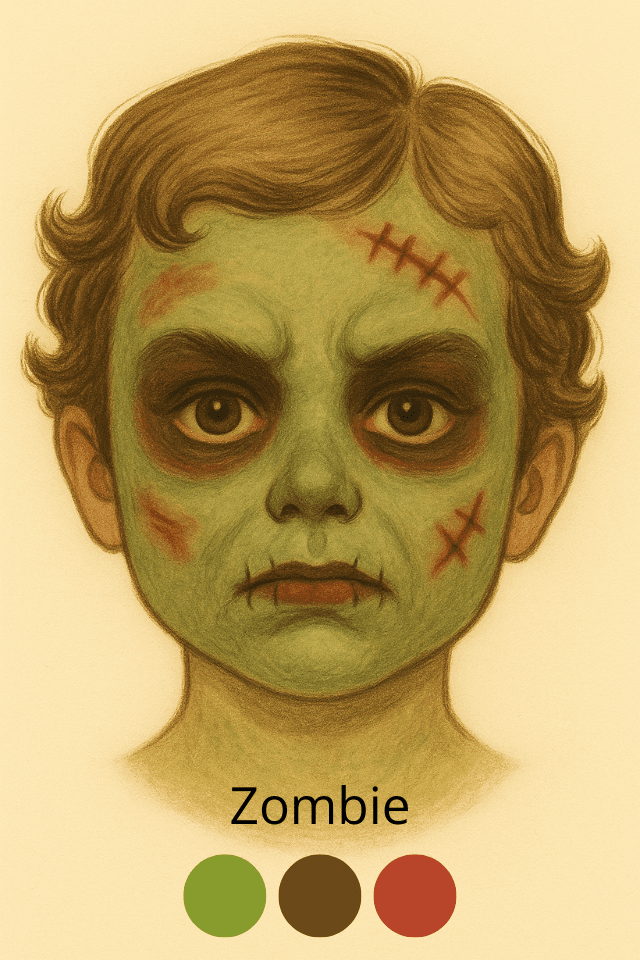 Schminkvorlage Zombie
