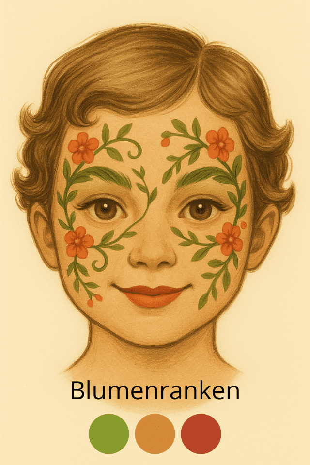Schminkvorlage Blumenranken