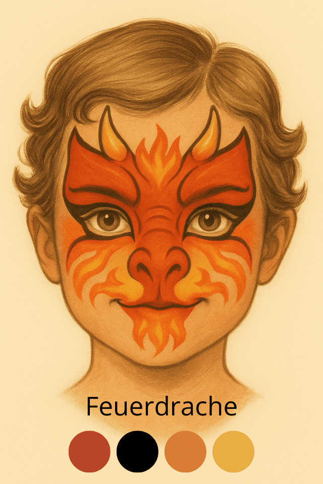 Schminkvorlage Feuerdrache