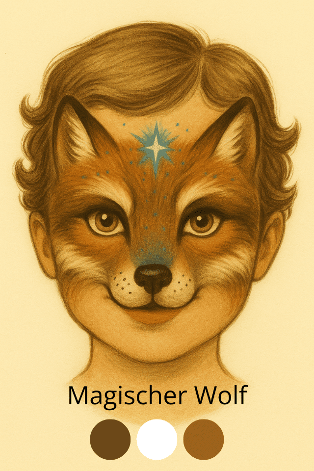 Schminkvorlage Magischer Wolf