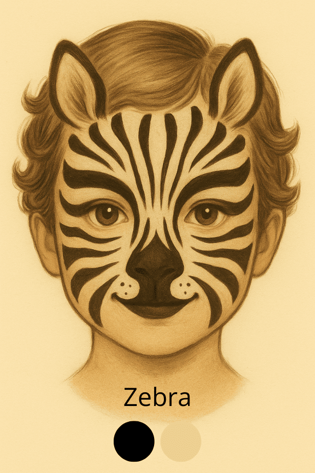 Schminkvorlage Zebra